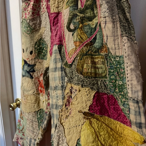 Magnolia Pearl Patchwork Pants - rabbits, elephants and bananas!  OSFM EUC. - Picture 11 of 13